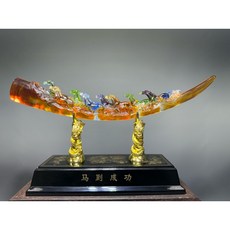 水晶駿馬擺件 馬到成功 居家裝飾品 開運風水擺設, 彩色