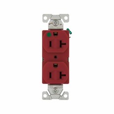 美國 EATON COOPER 8300 20A 125V 醫療級插座 - 節能省電 最安全 DUPLEX型 BSMI認證, 1個, 8300RD 紅色,93101 白鐵面板