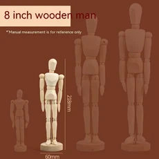 스케치 드로잉 마네킹 모델 나무 손 모델 인간 예술가 모델 유연한 관절 손 5.5-12 인치 키가 크고 움, 01 Body 8 inch