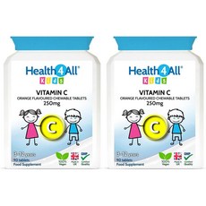헬스4올 영국산 3세이상 키즈 비타민C 250mg 츄어블, 2개, 90정