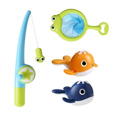 유아 낚시 장난감 세트 부모-자식 물 게임 소품 조기 교육 두뇌 훈련 ABS 시계 장난감 소년 소녀 욕실, Picture Color 1