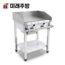 미래주방 업소용 그리들 600 철판 부침기 패티 토스트 고기구이 볶음, LPG, 12T
