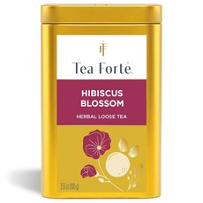 티 포르테 겨울 차이 프리미엄 루즈 없는 허브 블렌드 캐니스터 35 50컵 둥근 제작, Hibiscus Blossom, 1개