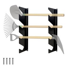 A.A 차고 도구 정리함 벽 마운트 창고 정리 랙 삽 및 갈퀴용 정원 정리함 솔리드 스틸 - 45.4kg(100파운드) 보관 (1세트) 117574, 1세트