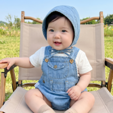 몽실이 워싱데님 바디슈트 모자세트