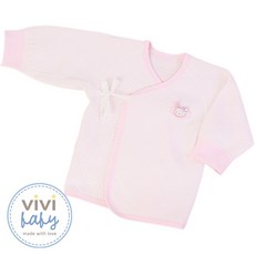 vivibaby棉柔條紋肚衣-粉，親膚透氣側開襟，寶寶舒適首選，簡約條紋設計，時尚可愛。