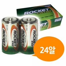 로케트 망간 D건전지 24P 박스 R20 DM밧데리, 2개입, 12개