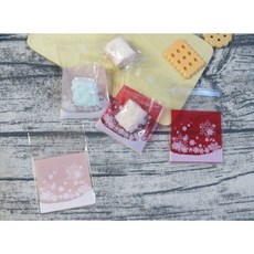 大祺百貨 雪花包裝袋 餅乾袋 西點袋 糖果袋 100入, 詳見包裝, 詳見包裝, 紅底雪花