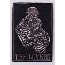 Pinstant The Lovers 타로 카드 해골 허그 홀드 러브 포춘 텔링 9.1cm3.6인치 아이언 온 자수 열가소성 패치 의류용 173756, Pinstant The Lovers 타로 카드 해골 허