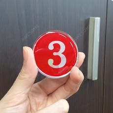 어썸만물상 에폭시 번호판 레드 1-50 원형 48mm 큰숫자스티커, 42, 1개