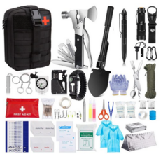 등산 캠핑 필수템 - 재난 가방 안전 생존 키트 36종류, 1개, 블랙