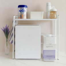 멜루루 길이 높이 조절 전자레인지 맘마존 선반, 화이트, 1개