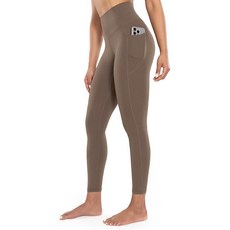 ENERBLOOM 여성용 주머니가 있는 운동 레깅스 하이 웨이스트 요가 팬츠 63.5cm/71.1cm(25인치)/71.1cm(28인치) 크림 소프트 경량 운동용 체육관 타이츠