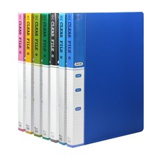 클리어화일 인덱스 A4 40매 7가지 칼라 8개, 노랑