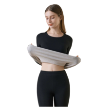 Cavensi 大尺碼L-4XL石墨烯刷毛保暖內搭套裝：雙面加絨加厚保暖衣褲，秋冬發熱衣首選