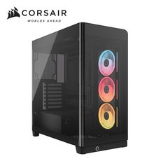 海盜船Corsair Frame 4500X 一體式全景玻璃 E-ATX機殼 黑 附LX120R炫光風扇*3, 1個, LX120R