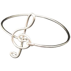 Wire lover 不鏽鋼音符手環 情鋁創意鋁線折字手作音樂手環, 銀色