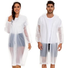 Feifango 유니 성인 레인 코트 화이트. 108942