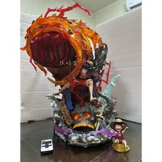 航海王 海賊王 推薦 超大業火魯夫 多段發光送特典 魯夫 業火魯夫帶遙控60CM高度 模型 擺件 手辦 公仔 禮物, 1個, 1