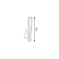 품질 커튼 걸이 한국식 신축 리프트 조절 후크 화이트 PP 플라스틱 POM 프리미엄 S 후크, 7cm, 8개, 1개