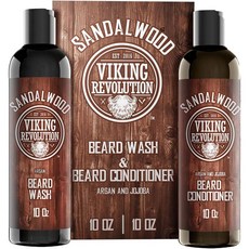 Viking Revolution 바이킹 레볼루션 샌달우드 비어드 워시 컨디셔너 10oz, 1개