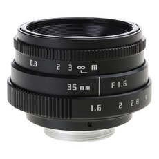 35mm F1.6 대구경 블러드롭 초상화 C-Mount 트랜스퍼 마이크로 싱글 카메라, 1개, 4NB301935_ZR, 검은, 흑색의