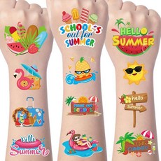 Gameza 6 7 임시 타투 - 200+ 6 7 생일 파티 장식 선물 용품 6 7 테마 타투 스티커 선물 재미있는 6 7 생일 장식 상품 보상, Schools out for Summer