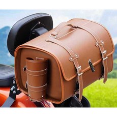슈퍼커브 탑박스 스쿠터 리어백 가죽 클래식 빈티지, 1개, 심플 테일백 (무테) 브라운