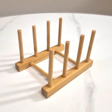 대나무 접시꽂이 쟁반 그릇 거치대 3칸 4칸, 대나무3칸, 1개