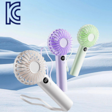 루네브 손 선풍기 미니 휴대용 선풍기 거치대 가능 저소음, 그린