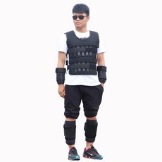 스포츠 중량 조끼 세트 트레이닝용 간편한 운동 모래주머니 근력 강화 체력 증진 웨이트 헬스 용품, 40kg, 40kg 세트 등25 다리10 손5