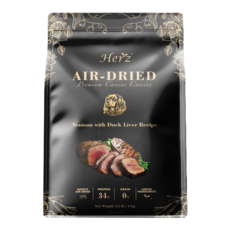 HerZ 美饌風乾鹿肉佐頂級鴨肝犬糧 無穀低敏 全齡犬適用, 1kg, 1個, 鹿肉、雞肉、碗豆蛋白、鴨肝