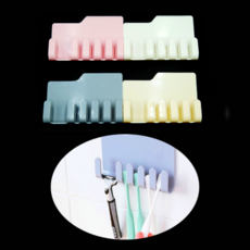 TW 부착형 1인용 양치도구 거치대 걸이대 면도기 칫솔, 1개, 1개입