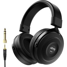 조이 스튜디오 모니터 헤드폰 50mm 드라이버 오버이어 패시브 노이즈 차단 평평한 응답 녹음믹싱기타 앰프팟캐스트용 3.5mm 및 6.35mm 어댑터 (JMH02), JOYO 프로페셔널 모니터, 내추럴
