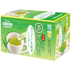 伊右衛門 京都福壽園 抹茶 blend 綠茶粉 日本國產茶, 1個, 低咖啡因綠茶 120袋入