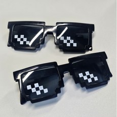 웃긴 인싸 모자이크 픽셀 안경 선글라스 촬영 소품, 1P