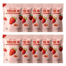[지퍼백] 당도 높은 무첨가 100% 냉동딸기 1kg, 10개