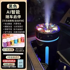 차량용 가습기 스마트 공기 차량가습기 청정기, U01KTH4694PQGTVE2JFDGFWPVV-005, 1, E. 블랙 아로마 3병 + 필터 3개