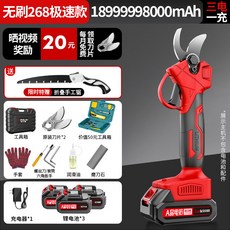 鋰電電動剪刀 充電式 修剪樹枝果樹 園藝剪子 修枝剪 樹剪刀 剪枝神器 長效續航 不費力不耗時間, 1個, 極速18999998000mA】三電一充