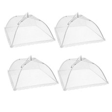 TOUGS 메시 푸드 커버 43.2 x 43.2cm(17 x 17인치) 팝업 메시 푸드 커버 텐트 우산 야외 스크린 텐트 파티 피크닉 바베큐용 재사용 및 접이식 4, TOUGS 메시 푸드 커버, 43.2 x 43.2cm(