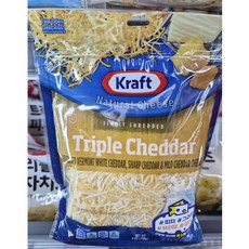 크래프트 트리플 체다 슈레드 치즈 종이박스포장, 2개, 226g