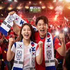 대한민국 슬로건 월드컵 응원 머플러 축구, 1개, 화이트