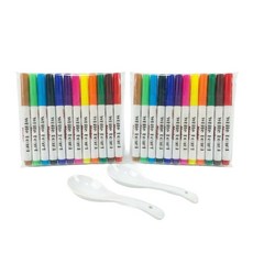 룰루레빗 워터 둥둥 플로팅펜, 2팩, 12색+숟가락