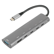 Type-C 轉接器 五合一集線器 USB3.1集線器 USB3.1分線器 Type c擴充 PD100W快充, 1個, 六合一TypeC*3+PD+USB+HD