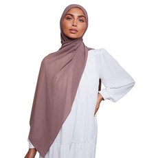 VOILE CHIC 여성용 프리미엄 시폰 히잡 스카프 - 미끄럼 방지 이슬람 헤드 랩 히잡 모카 브라운 버건디 블랙 3개입 141763, 어스 그레이