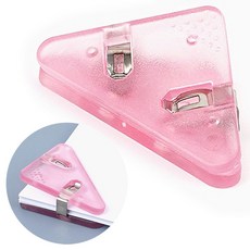 모서리 클립 분홍 집게 문서 서류 문구 사무용 고정, 1개