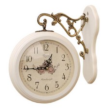 톡톡타임 브라우니 양면 벽시계, 화이트