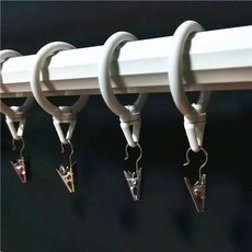 커튼 링 고리 무소음 로만 폴 홈 데코 부품, 1개, 4. 스몰 사이즈 클립 10개 추가