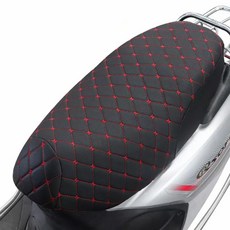 SEAMETAL 오토바이시트 방수 시트보호 커버 PU가죽 오토바이 퀼팅 시트커버 사계절사용, 1개, 블랙