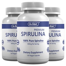 DrKnC 優質螺旋藻 600mg 素食膠囊, 3個, 120顆